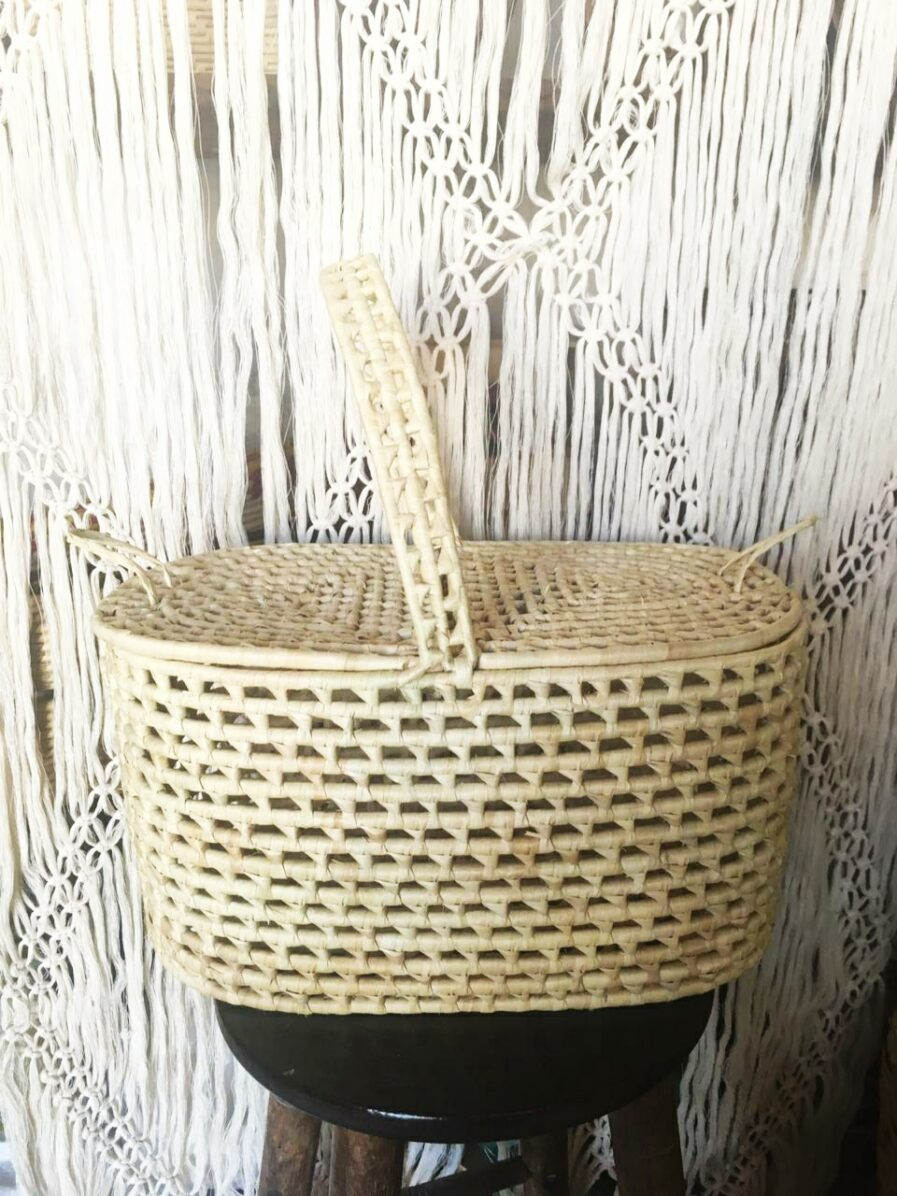 Cesta de Picnic de Palha Artesanal